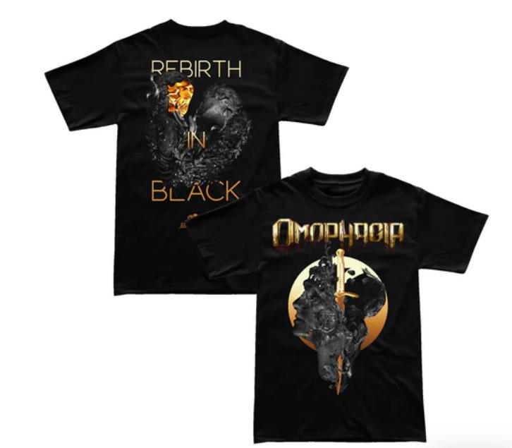Omophagia “Rebirth in Black” Death Metal Album T-Shirt – Off Tshirt Unisex T-Shirt M