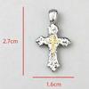 Vintage Graffiti Cross Necklace with Gold-Plated Rays - Unique Subculture Accessory