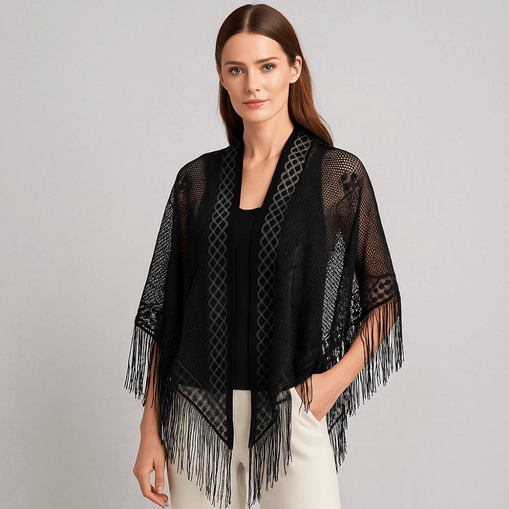 Solid Color Lace Scarf Elegant Triangle Scarf Trendy Women Neckerchief  Women Accessories