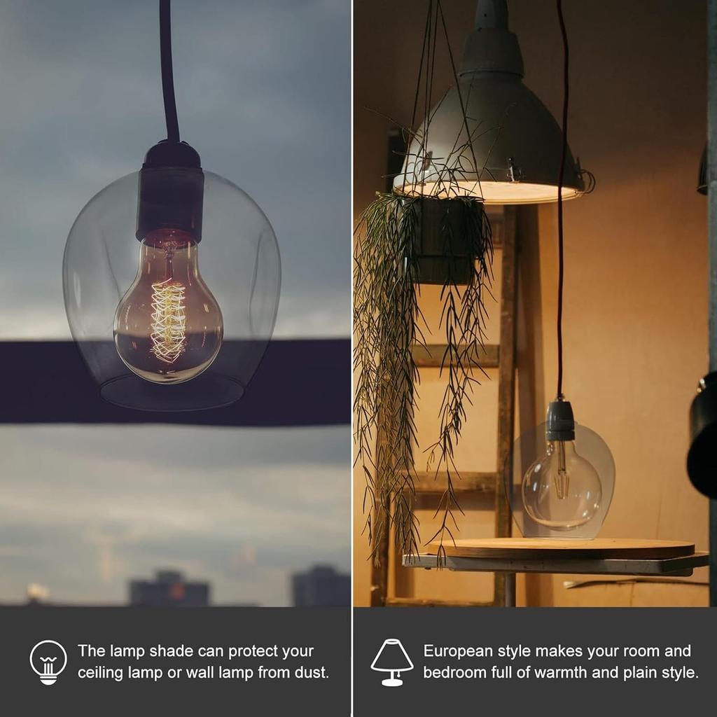 Glass Lamp Shade Lamp Cover Transparent Light Shade Round Globe Lamp Shade Lighting Fixture Replacement for Ceiling Light Bedside Table Lamp Standing