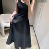 Early Spring U-neck Slim-fit Waistband Vest Dress - Simple Classic Casual Style