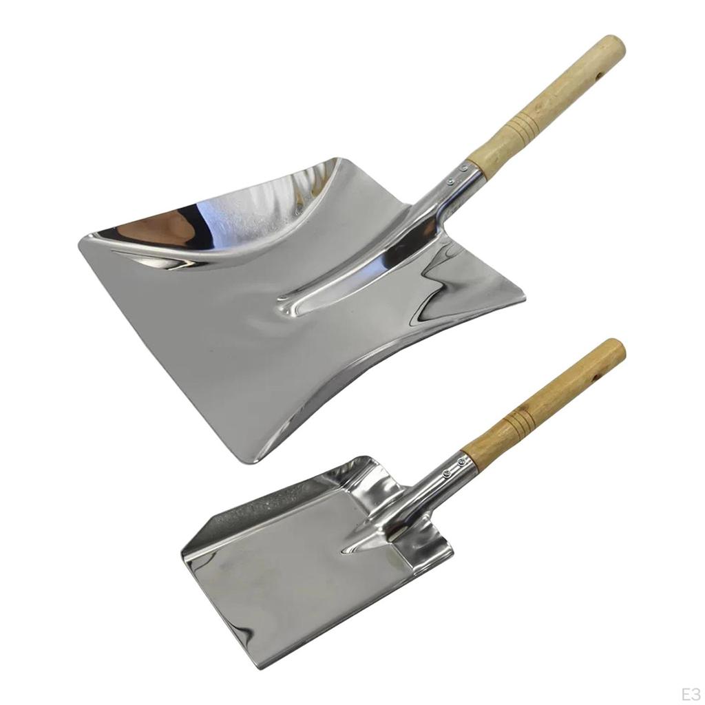 1 Piece Fireplace Ash Shovels Tool Gardening Wooden Handle for Wood Burner