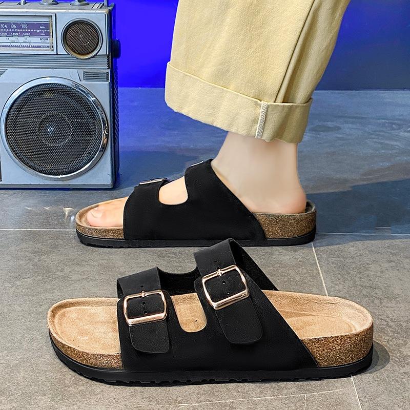 Summer New Slippers Birkenstocks Sandals Men's and Women's Simple Casual Outer Wear Couple Beach Shoes Retro Open-toed Shoes