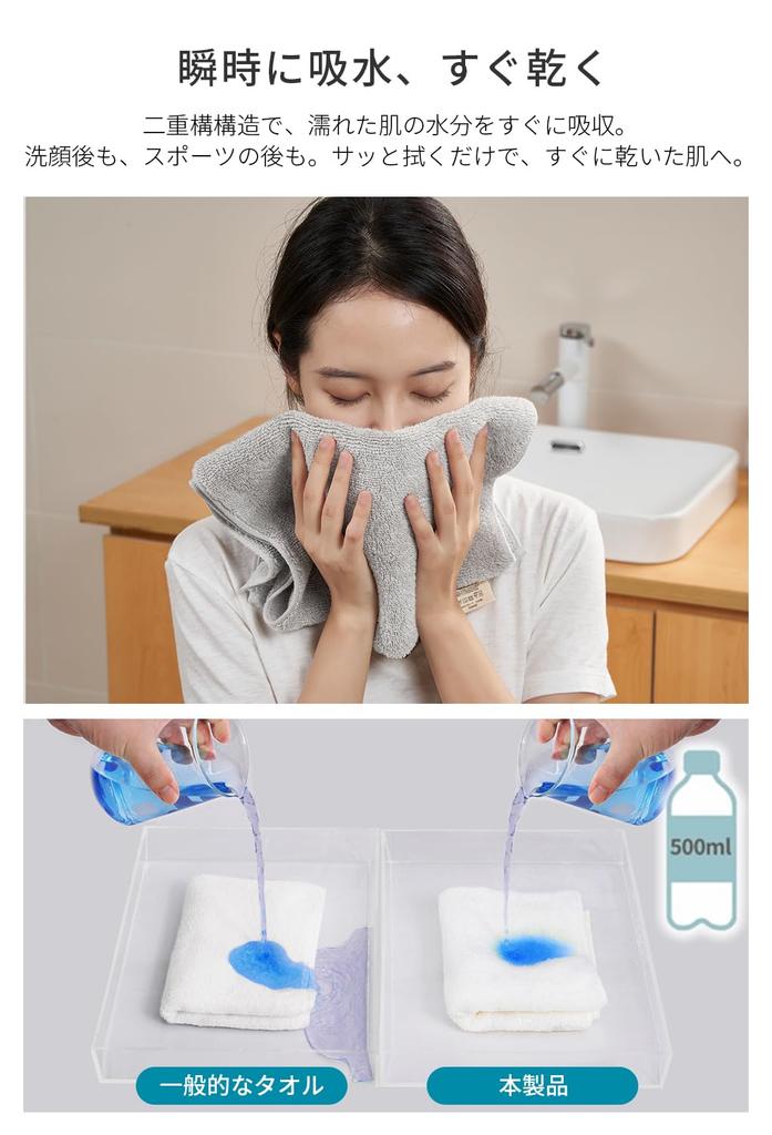 AIFY City Towel Face Towel Durable Hotel Gentle On Ideal for New 34 X Navy 4-Piece Set Thick, Fluffy, Quick-Drying, Absorbent, Cotton, Quality,