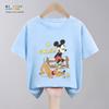 Solid color simple printed short-sleeved T-shirt, casual cartoon T-shirt, children's clothing