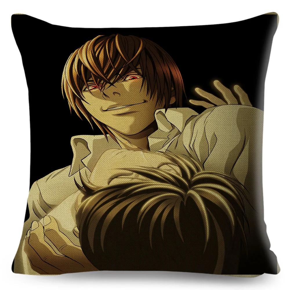 Death Note Cushion Cover Decor Cartoon Classic Anime Print Pillow Case Polyester Pillowcase for Sofa Home Children Room 45x45cm