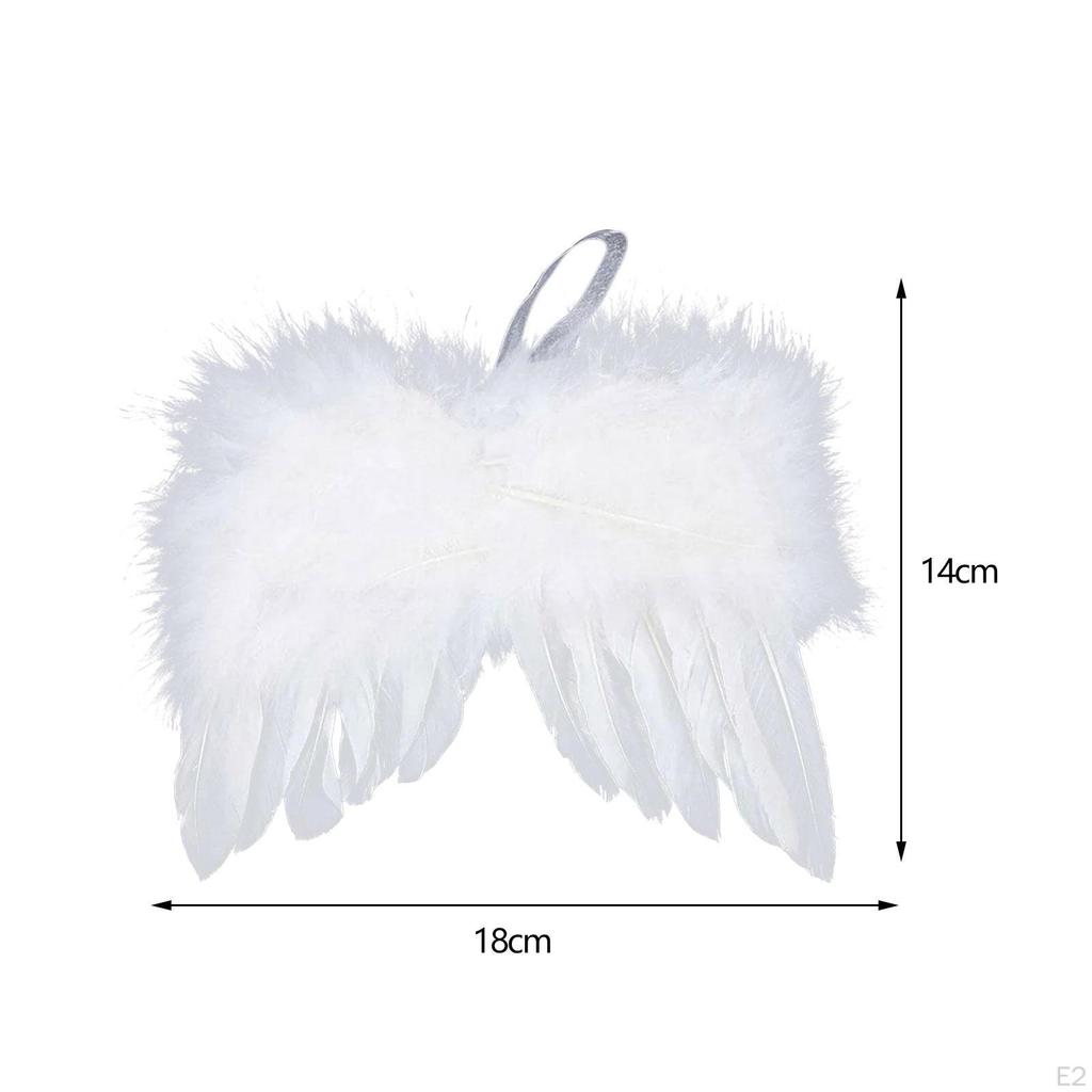 5 Pieces Angel Wing Feather Hanging Wing, Christmas Decorations for Holiday, Party