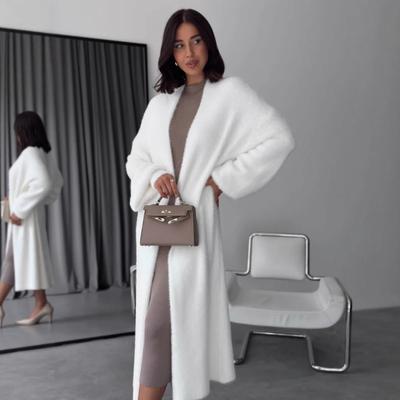 Long Cardigan Women's Autumn and Winter New Style Temperament  Paired with Loose and Lazy Style Knitted Sweater Jacket