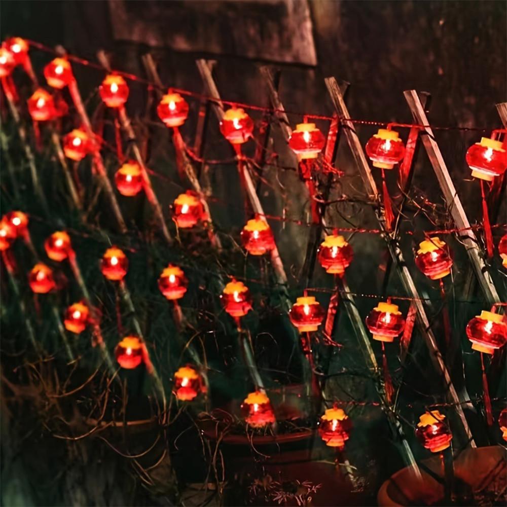 LED Crystal Tassel Lantern Lights New Year Spring Festival Day Decoration Spring Festival Arrangement Red Flashing String Lights