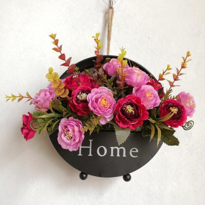 Hanging Planter Freestanding Wall Mounted 3 Colors Metal Round Wall Vase for Home