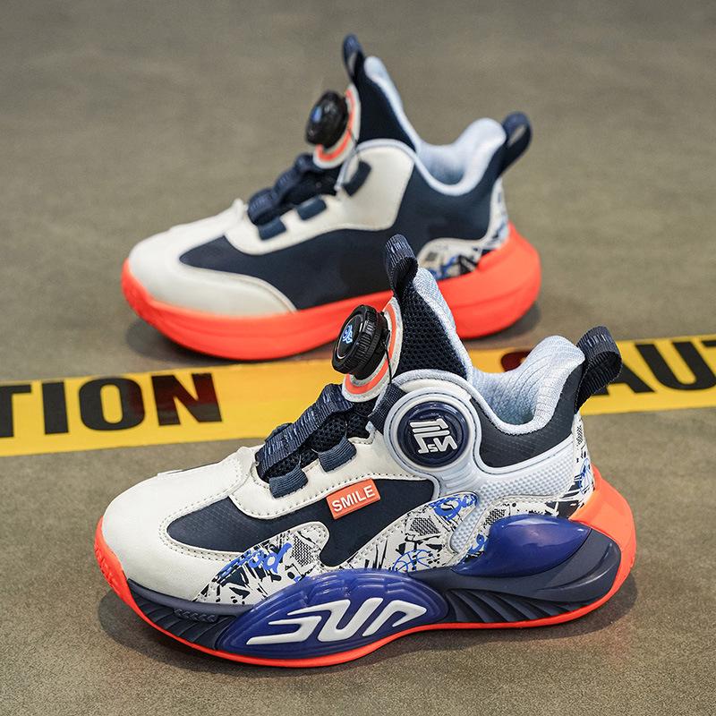 Boys' New 2025 Autumn-Winter Shock-Absorbing Training Shoes: Non-Slip Running and Basketball Shoes for Kids