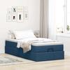 Ottoman Bed with Mattress Blue 90 X 200 Cm Fabric