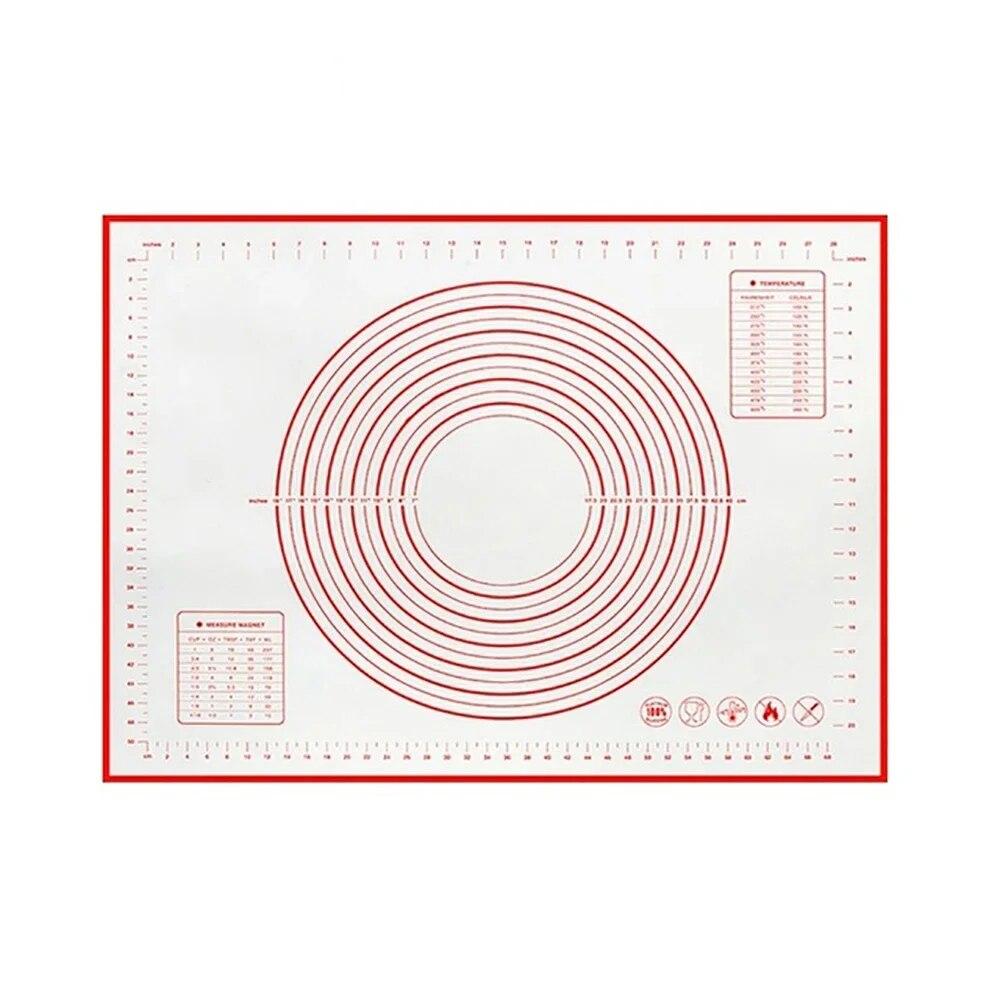

Силиконовый коврик для замешивания, антипригарный силиконовый коврик для теста, тесто для пиццы, противень для выпечки, раскатка теста для помадки, коврик для теста, вкладыш для духовки 60x40cm красный