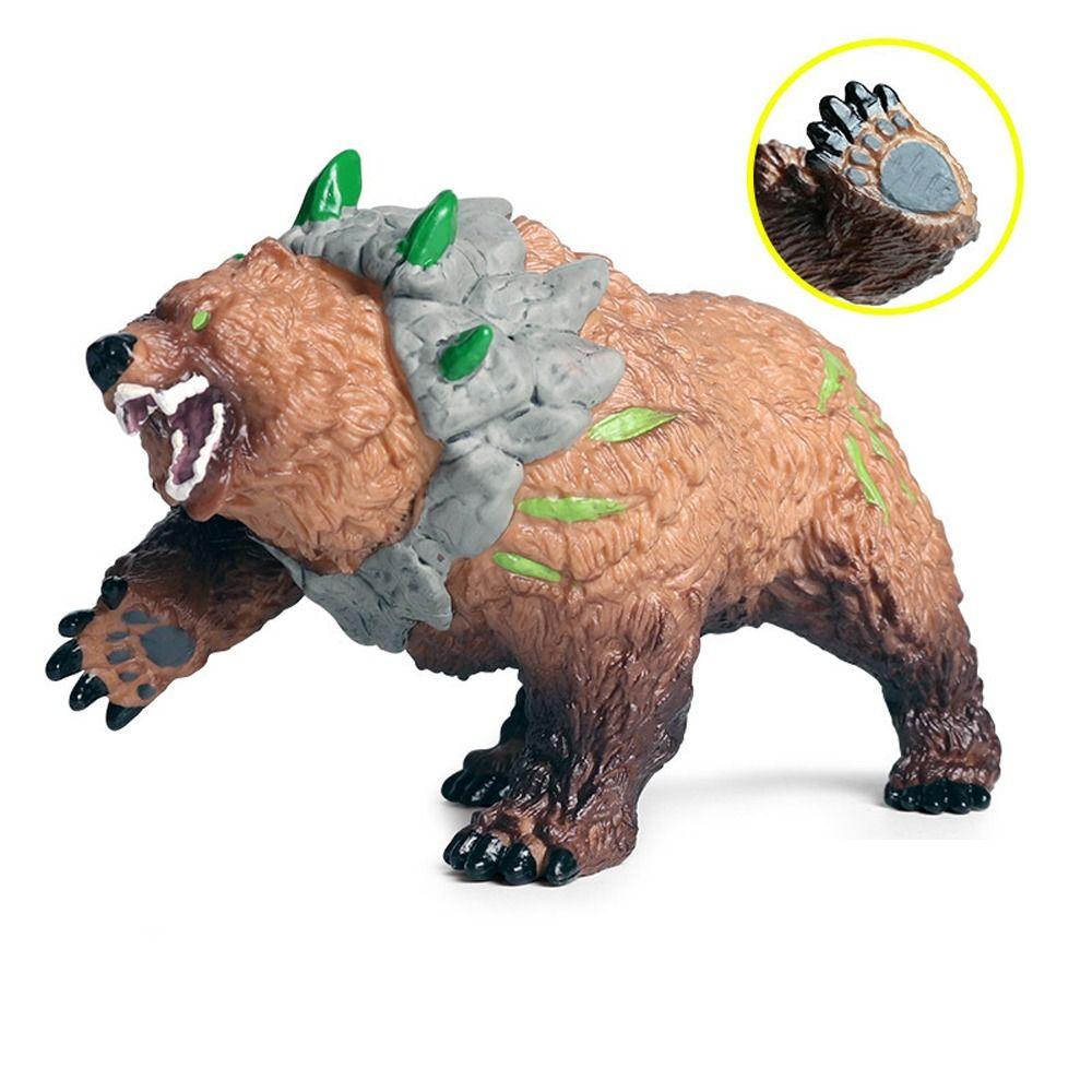 Realistic Brown Bear Figure Toy Wild Desktop Animal Ornament  for Home Decor Office Display
