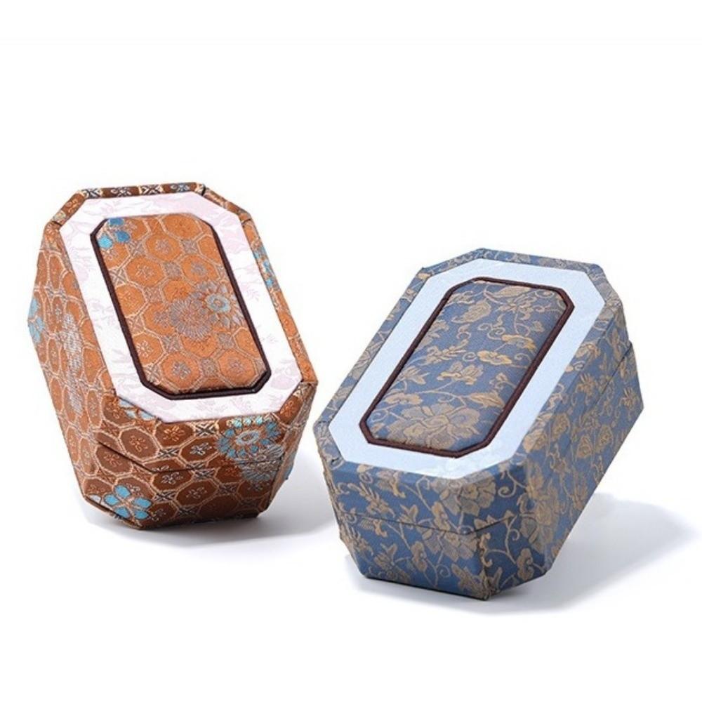 Hard Shell Brocade Jewelry Box Multiple Colors Bangle Storage Box Women Jewelry Storage
