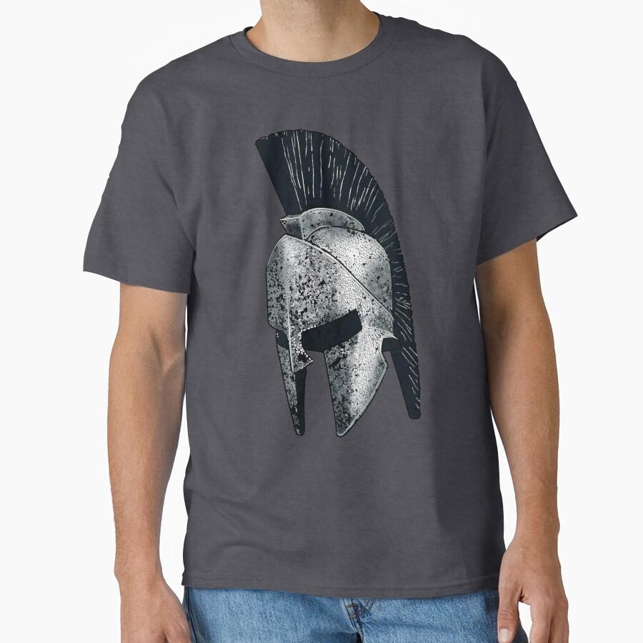 Spartan warrior helmet ancient greece this is sparta T Shirt for men Large size Adult tops S-6XL