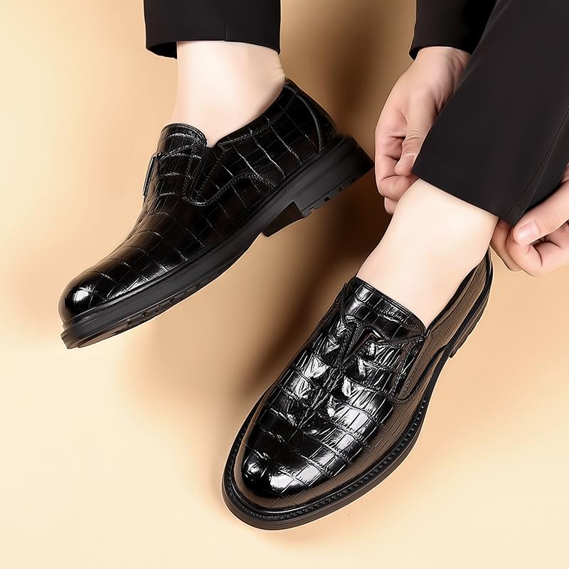 Fashion 2025 Italian Brand Men's Loafers High-quality Crocodile Pattern Business Casual Shoes for Men's Fashionable New Dress Shoes