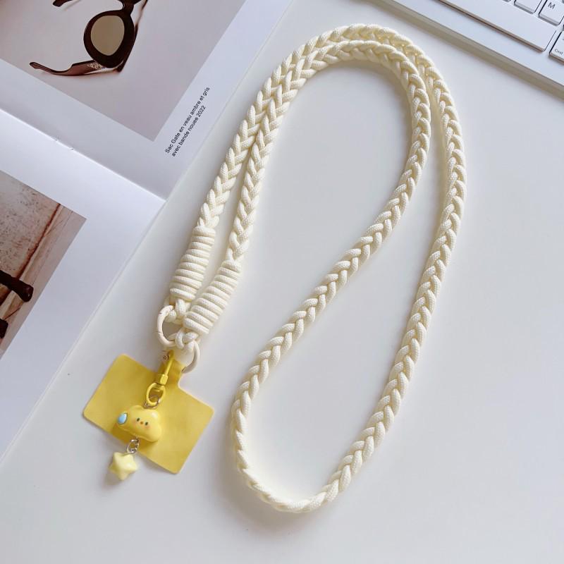 Woven Fashion Cartoon Pendant Mobile Phone Lanyard with Clip - Sturdy Anti-Lost Crossbody Chain