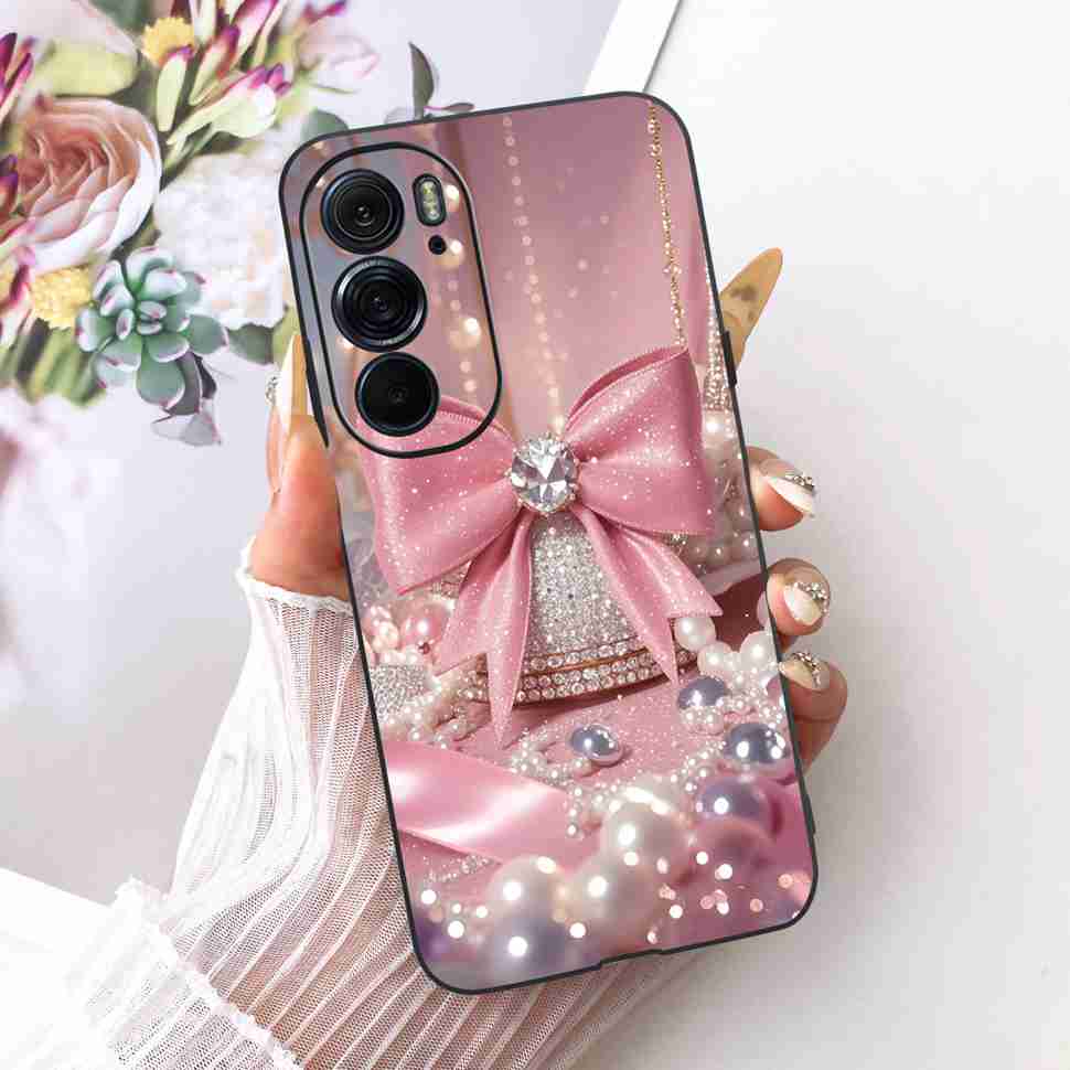 For Motorola Edge X30 5G Case Silicone TPU Black Cover For Motorola Edge X30 x30 XT2201-2 XT2201-6 Colorful Flowers Phone Casing
