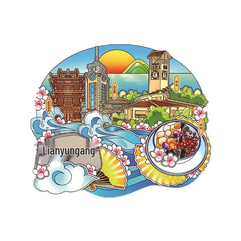 Nanjing and Suzhou Wooden Magnet: Cultural Travel Souvenir Decorative Sticker
