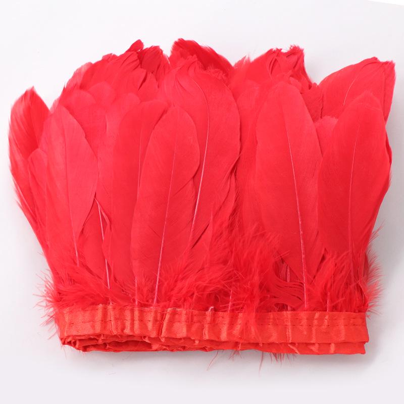 Flowing Fabric Strips & Colored Goose Feather Ribbon for Wedding Dress DIY and Crafting Accessories