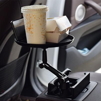 Becherhalter Ablage für Auto - Verstellbarer Auto Ablagetisch - Perfektes Auto Essens Tablett zum Essen mit Handyhalterung und Schwenkarm