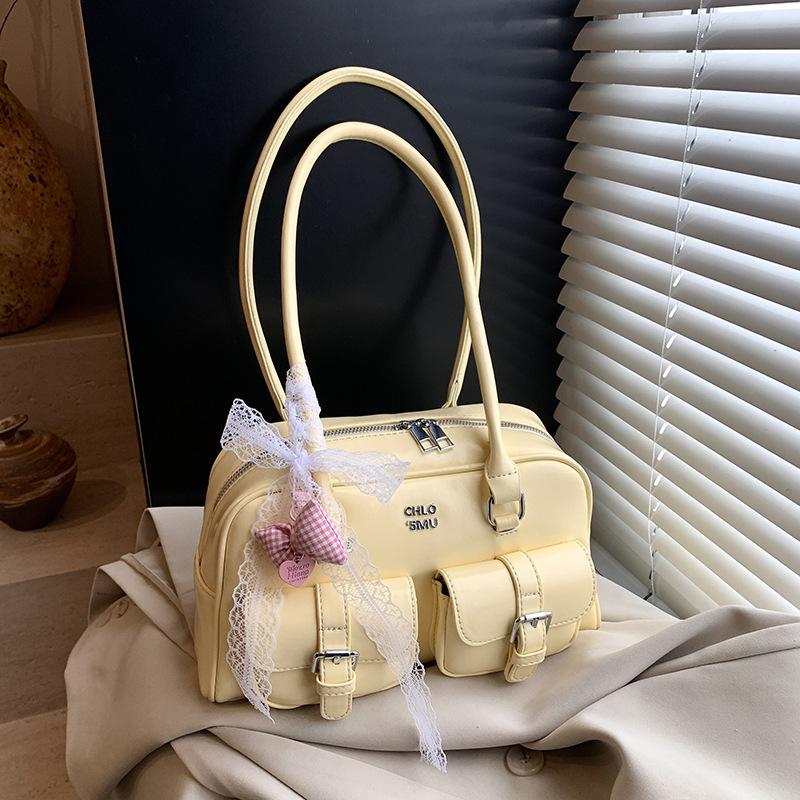 

Сумка большой вместимости женская весна-лето универсальная 2025 новая модная нишевая одноплечевая сумка-подмышка сумка-подушка жёлтый