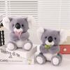 Animal de Peluche Koala Suave y Esponjoso Muñeco de Felpa Gris Lindo Con Hoja Juguete Kawaii Para Decoración de Dormitorio Almohada de Mesita de Noche Regalo de Cumpleaños