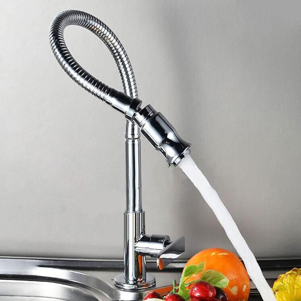 Kitchen Rotatable to Any with Single Cold Water for VANRA™ Faucet, Single-Handle Faucet, Angle, Hose, Kitchen, Bathroom, etc.