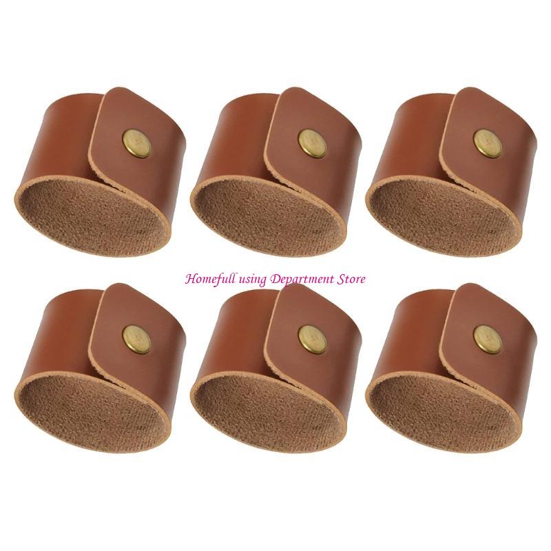 Pack Of 6 Simple PU Leather Napkin Rings for Family Gatherings Napkin Holders