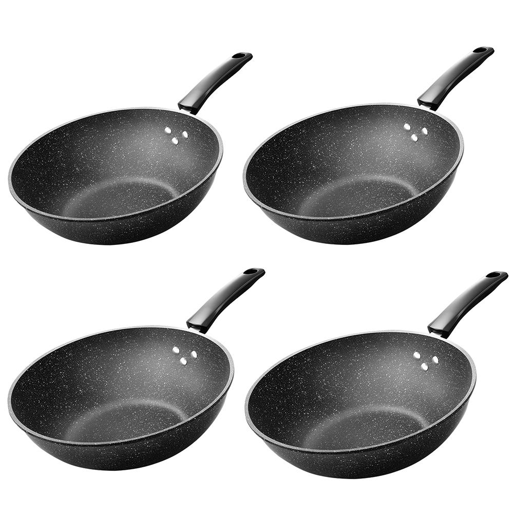 Medical Stone Multifunctional Wok Pan Lightweight Deep Stir Fry Pan Cooking Pan for Induction Cooker Gas Stove