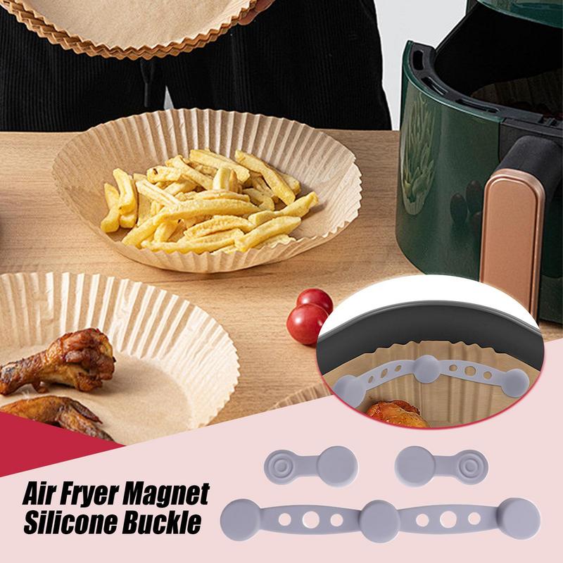 Air Fryer for Parchment Paper Magnets Silicone Buckle Air Fryer Accessories Liner Holder Replacement Parts Prevent Paper burn