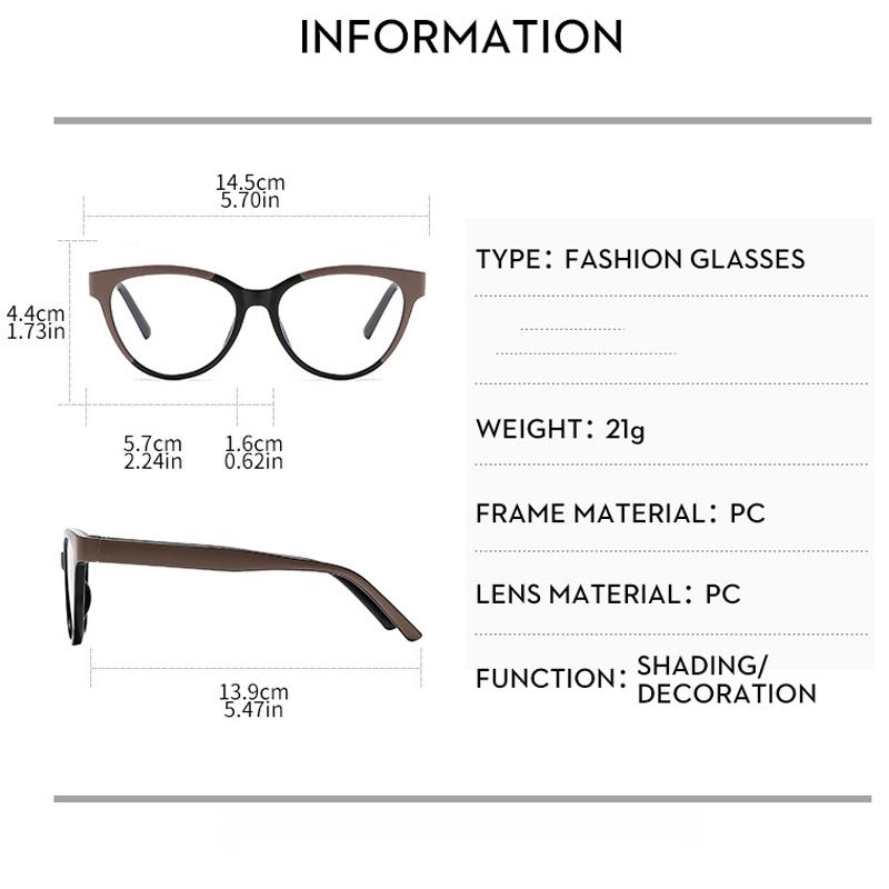 New Cat Eye Women Glasses Frame Clear Anti-Blu-Ray Eyewear Fashion Olive Green Men Optical Frame