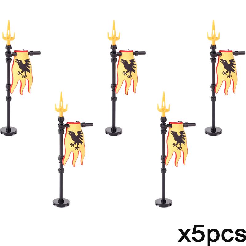 MOC Mittelalterliche Flagge Burg Serie Bausteine Figuren Zubehör Löwe Adler Altes Rom Burg Ritter Umhang Steine Spielzeug Geschenk