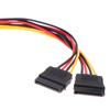 1 Stk. 20 cm Sata-Verlängerungskabel für HDD SSD Festplatte Sata Strom Y-Splitterkabel 15 Pin Stecker auf Dual 15 Pin Buchse Stromkabel