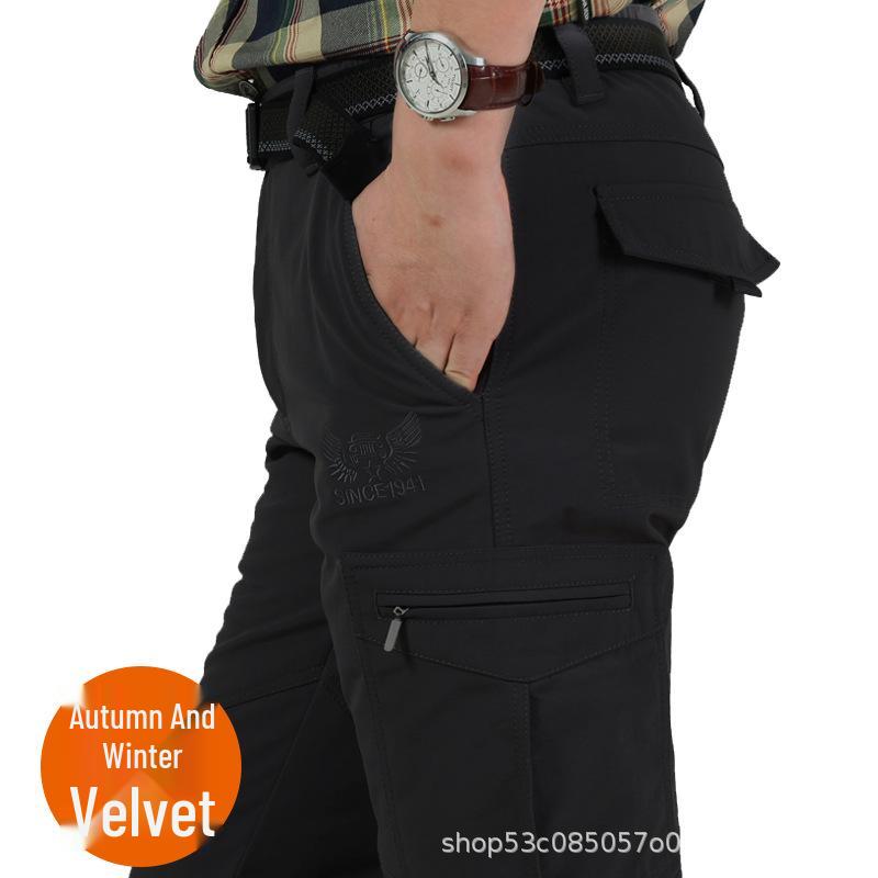Herren Schnelltrocknende Mehrfach-Taschen Sporthose - Übergröße, Lässiger Langer Stil für Draußen.