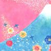 Mount Fuji "To the Sky of Joy" Mountain Painting, Flowers, Decorative Painting, Auspicious Charm, Soothing Gift, Feng Shui, Bright, Uplifting Painting