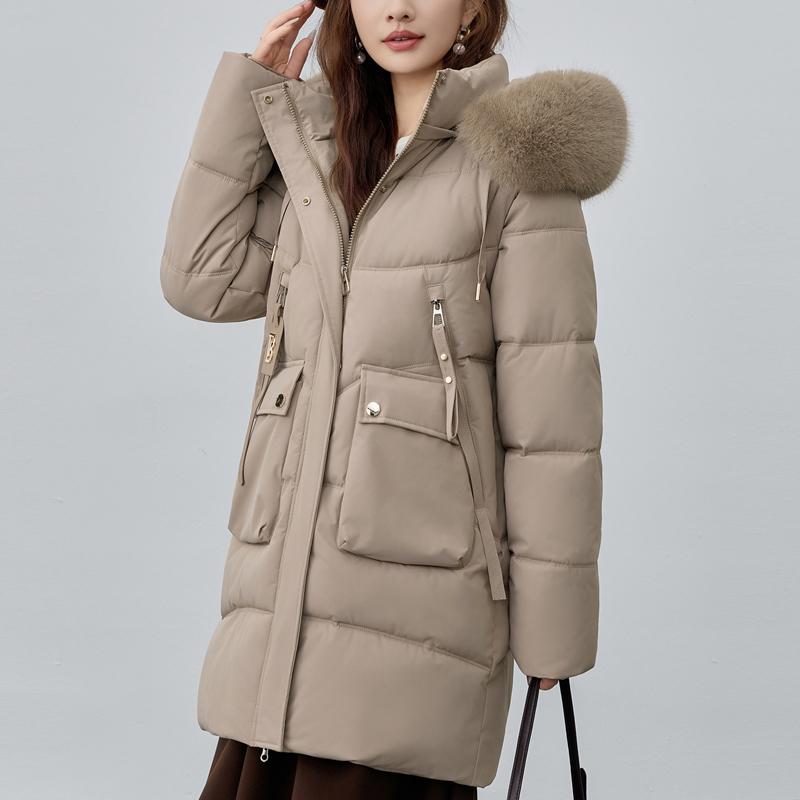 Sleeves Detachable Fashion Woman Long Parkas Winter Coats Hooded Faux Fur Collar Thick Warm Outerwears Women's Jackets