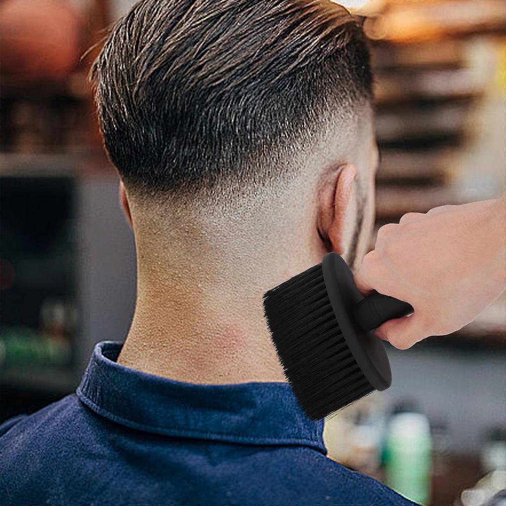 Barber Brush with Soft Bristles for Efficient Hair Removal and Deep Cleaning 2Pcs Black ABS