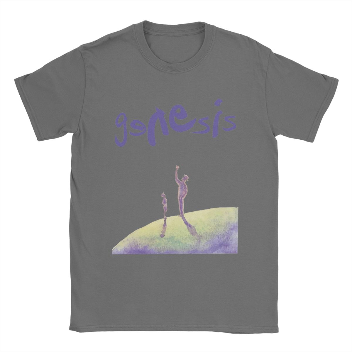 

Футболки Genesis The Band для чоловіків Вінтажна футболка зі 100% бавовни Футболка з круглим вирізом та коротким рукавом Ідея для подарунка Топи XXXXL темно-сірий колір