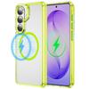 Magnetic Clear Hybrid Shockproof Cases For Samsung S26 S25 S24 Plus Ultra For Magsafe Metal Lens Ring Anti-fall Bumper Cover