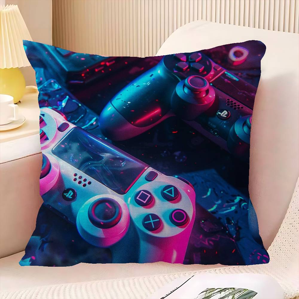 Gamer Casual Carpet With Controller Cushion Cover Car Throw Pillow Case For Sofa Car Christmas Gift 40x40cm 45x45cm