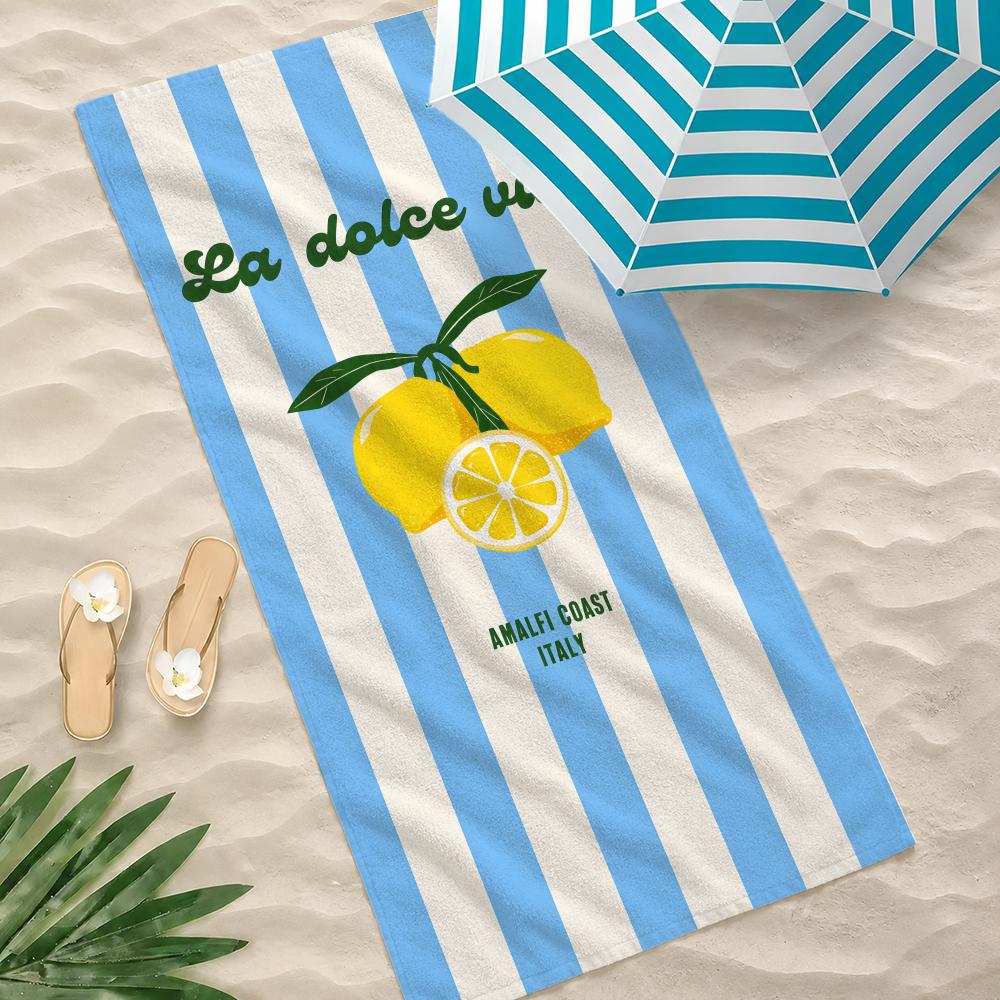 Sommer Boho Stil Zitronen Dolce Handtuch Handtuch Weich Pool Geschenk Für Reise Fitnessstudio Dusche Camping Schnelltrocknend Sport Große Strandtücher