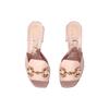 Horsebit Slide Slippers 7.5cm Women's Pink 655412 BKO00 6705