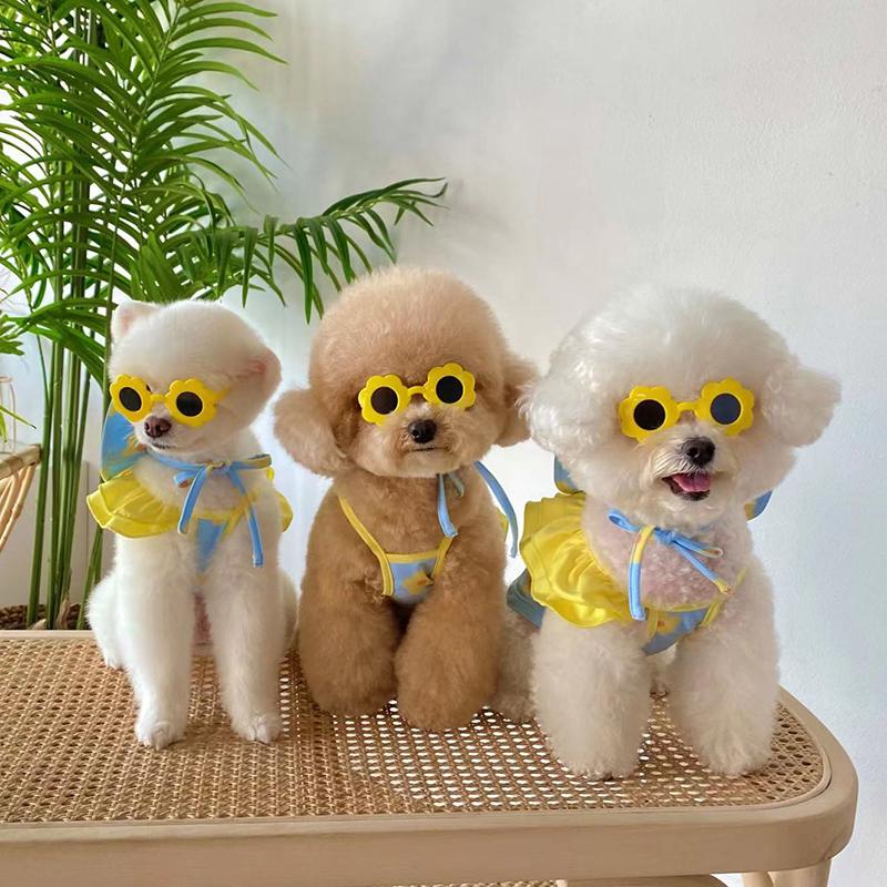 Pet Swimwear One-piece Sling Bikini Dog Breathable Vest Swimsuit Pink Leopard Print Dog Swimsuit Teddy Yorkshire Cat Clothing