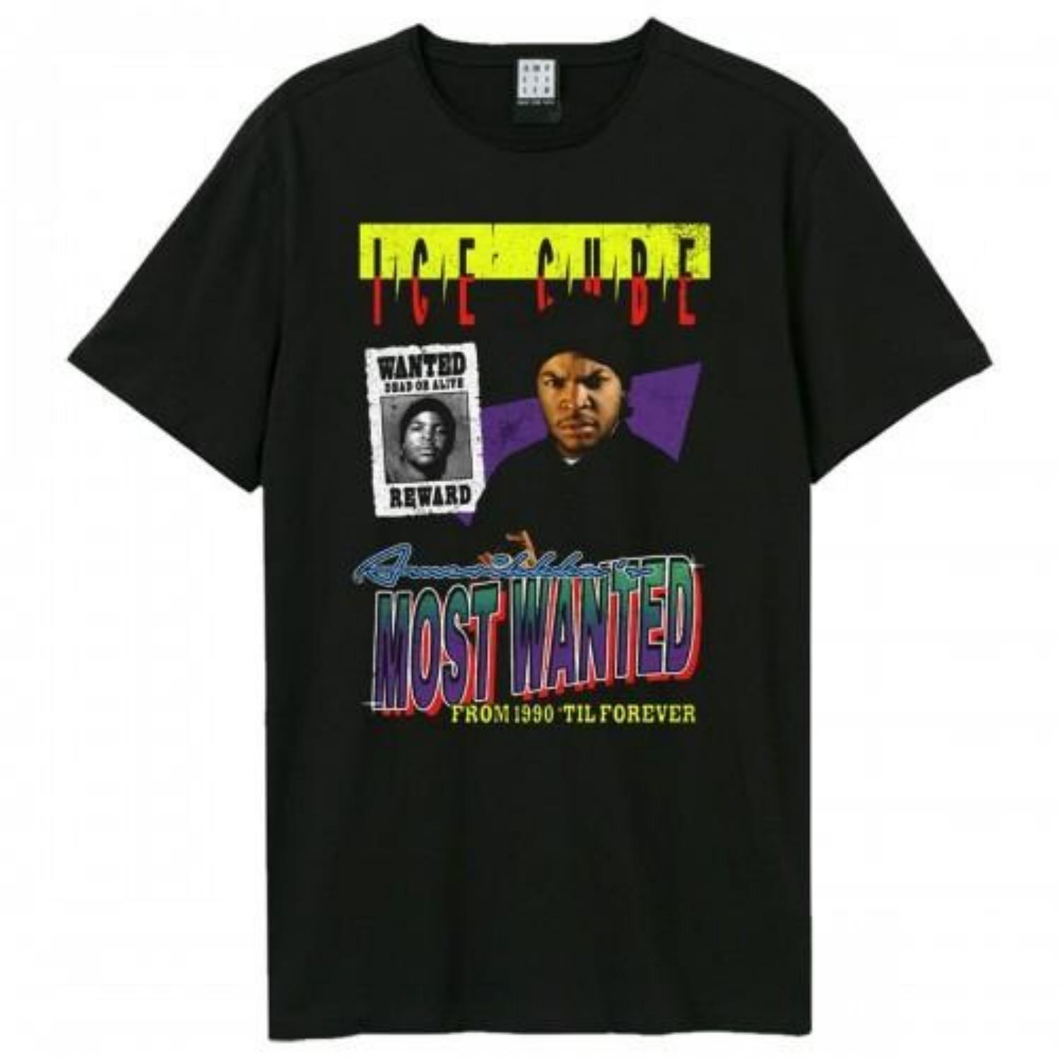 Amplified Unisex Adult Amerikkka s Most Wanted Bootleg Ice Cube T-Shirt S чёрный