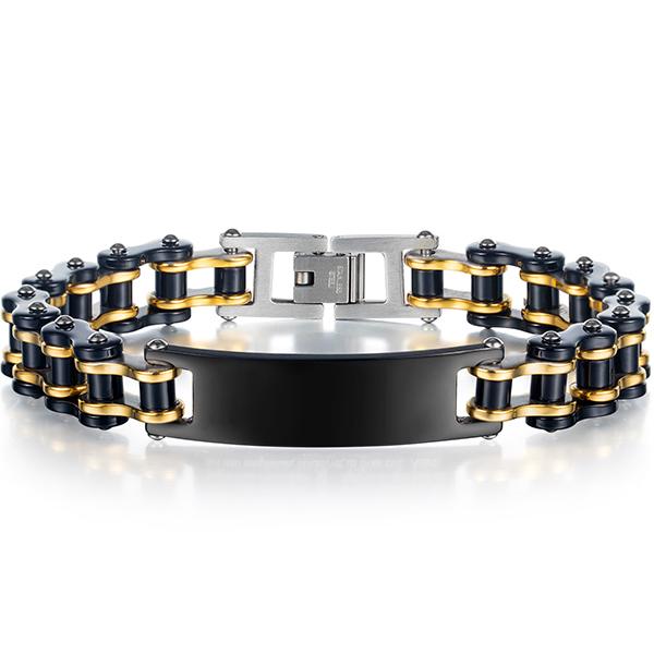 Motorrad Kettenarmband für Mann Schwarz Rot Edelstahl Fahrrad Schmuck 9,05 Zoll Rock and Roll Herrenarmbänder Großhandel