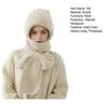Winter Knit Hat with Integrated Scarf Solid Color Thickened Velvet Women Hat Long Scarf Set Cold Weather Headwear