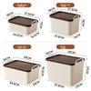 Portable Desktop Storage Box, Organizer for Items And Snacks, Storage Container for Kitchen And Toys, with Lid, Light Small Size, Milk Coffee Color