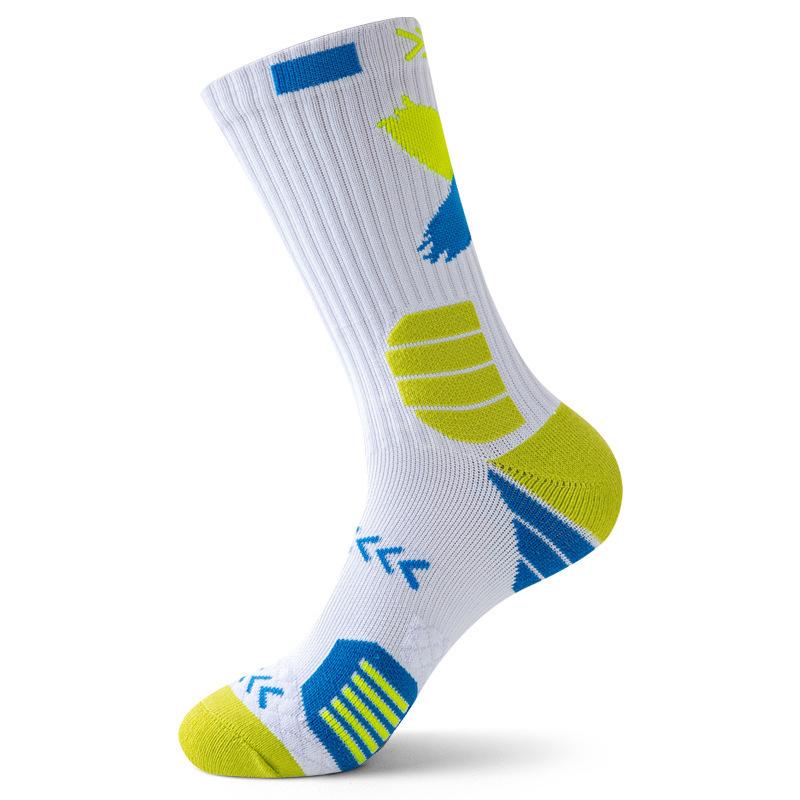 Sports Men's Mid-top Professional Running Basketball Socks, High-top Pure Cotton Sweat-absorbing and Odor-proof Pure Cotton Long Socks